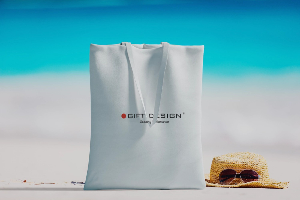Torba bawełniana z nadrukie, torba na plaży, gadżety reklamowe