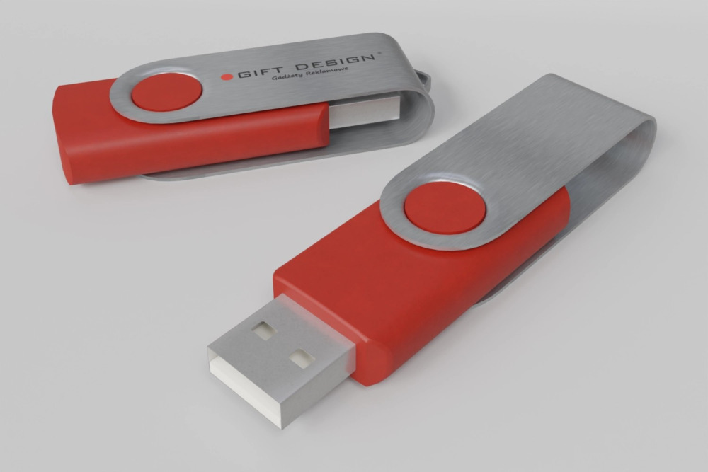 pendrive z logo gift design na stole