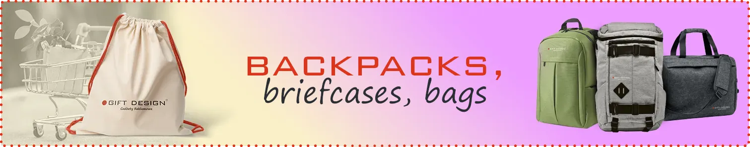 Briefcases, bags, backpacks, nets