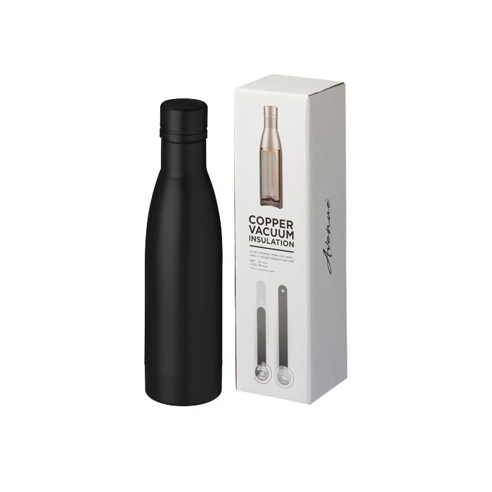 Vasa butelka z miedzianą izolacją próżniową o pojemności 500 ml-Czarny – Gift Design