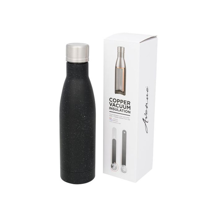 Vasa cętkowana butelka z miedzianą izolacją próżniową o pojemności 500 ml-Czarny – Gift Design