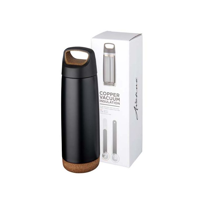 Próżniowo izolowany miedziany bidon Valhalla o pojemności 600ml-Czarny – Gift Design