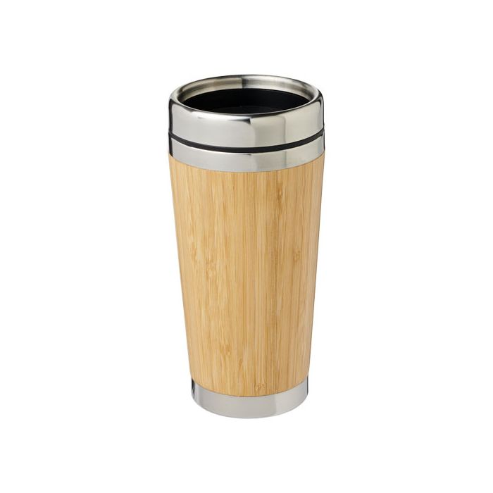 Kubek Bambus z bambusowym wykończeniem o pojemności 450 ml-Brązowy – Gift Design