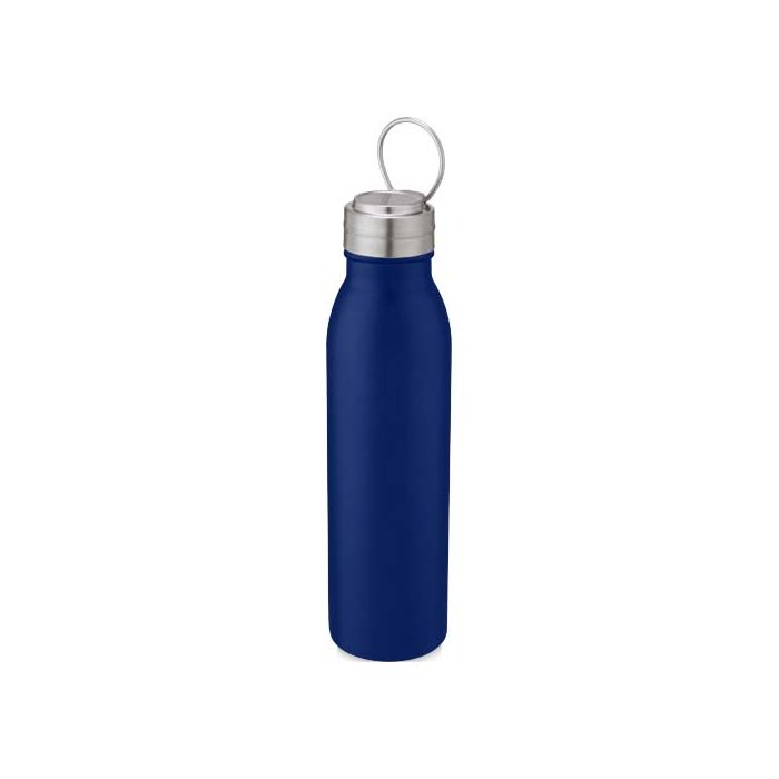 Bidon ze stali nierdzewnej Harper o pojemności 700 ml z metalową pętelką-Środkowy niebieski – Gift Design