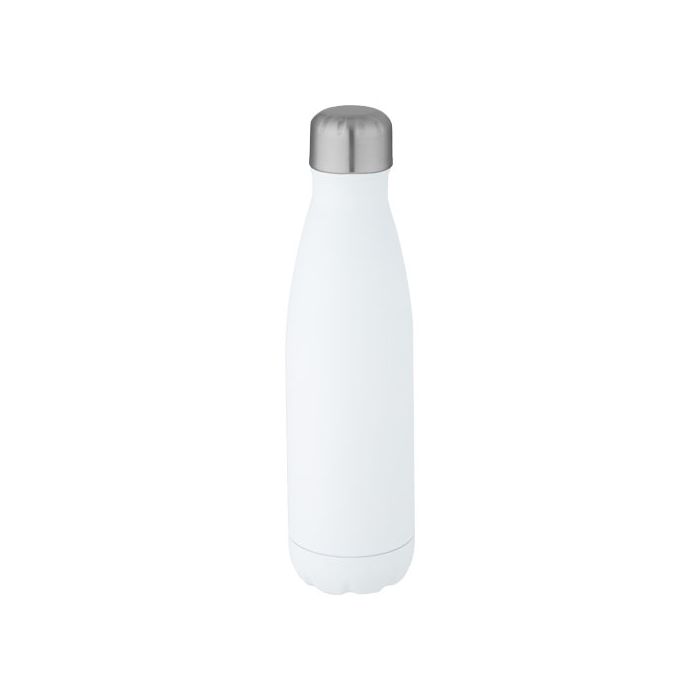 Cove butelka o pojemności 500 ml wykonana ze stali nierdzewnej z recyklingu z miedzianą izolacją próżniową posiadająca certyf-Biały – Gift Design