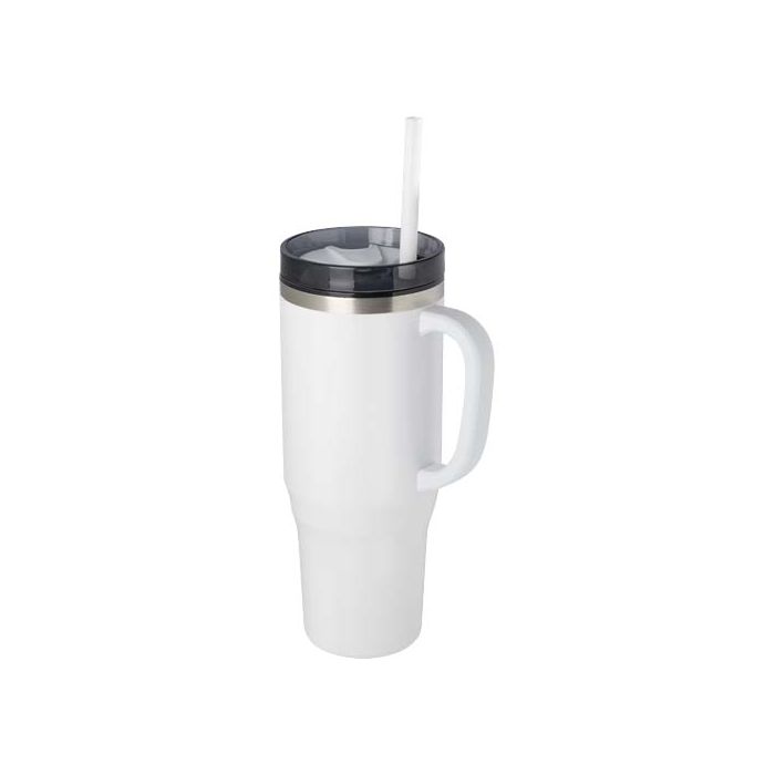 Melbourne kubek ze słomką z certyfikatem RCS 1200 ml-Biały – Gift Design