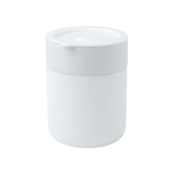 Java kubek ceramiczny z silikonową osłoną i plastikową pokrywką 330 ml-Biały – Gift Design