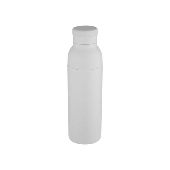 Illuminate butelka termiczna o pojemności 650 ml z podwójnymi ściankami, wykonana ze stali nierdzewnej z recyklingu z certyfi-Biały – Gift Design