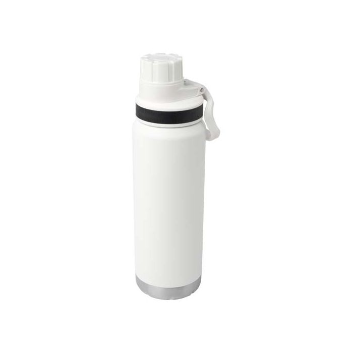 Butelka Fortis z recyklingowanej stali nierdzewnej, z miedzianą izolacją próżniową, o pojemności 700 ml, z certyfikatem RCS, -Biały – Gift Design
