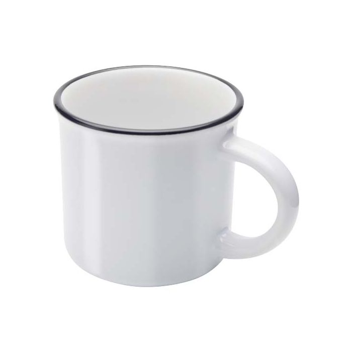 Bari kubek ceramiczny o pojemności 240 ml z błyszczącym wykończeniem-Biały – Gift Design