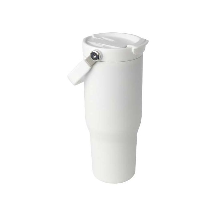 Kubek Bronx o pojemności 900 ml, z izolacją próżniową, wykonany ze recyklingowanej stali nierdzewnej z certyfikatem RCS i z m-Biały – Gift Design