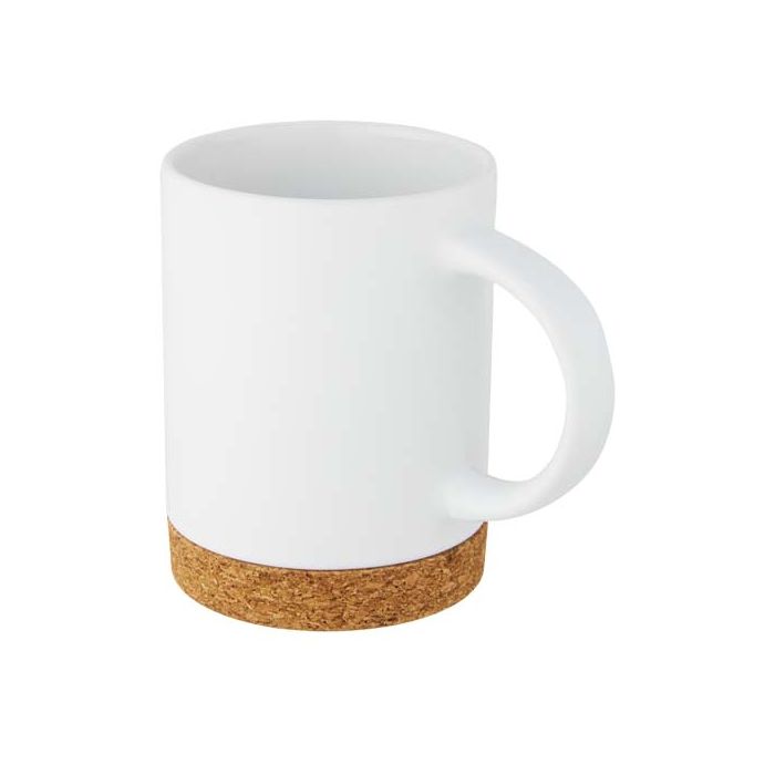Neiva Kubek ceramiczny o pojemności 425 ml z korkową podstawą-Biały – Gift Design
