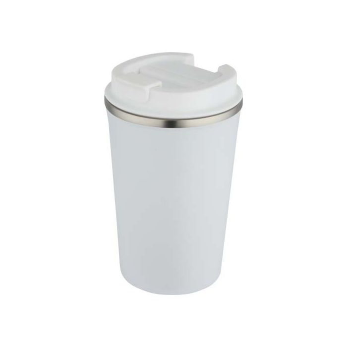 Newport kubek ze stali nierdzewnej, izolowany próżniowo, o pojemności 350 ml, z podwójnymi ściankami-Biały – Gift Design
