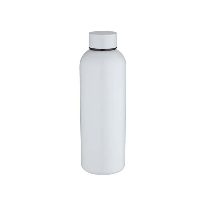 Spring jednościenna butelka na wodę o pojemności 750 ml do nadruku sublimacyjnego, wykonana ze stali nierdzewnej z recyklingu-Biały – Gift Design