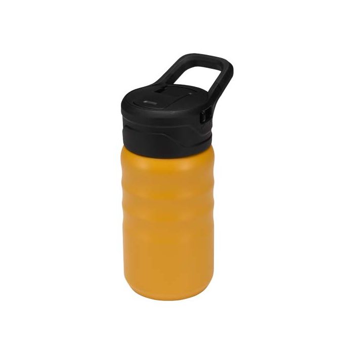 Bidon sportowy Knox o pojemności 350 ml, wykonana ze stali nierdzewnej z podwójnymi ściankami i materiału pochodzącego z recy-Żółty – Gift Design