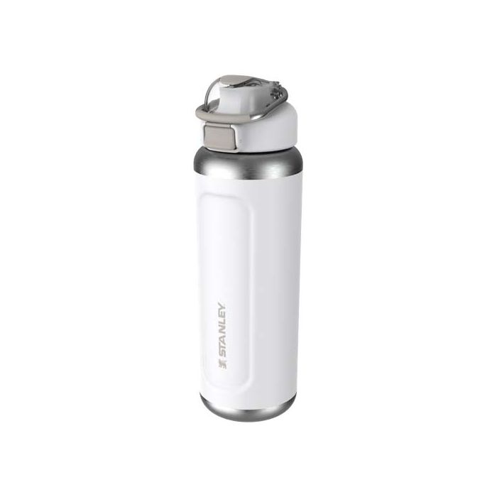 Termoizolowany bidon na wodę Stanley Classic Wellspring 710 ml wykonany z recyklingowanej stali nierdzewnej-Biały – Gift Design