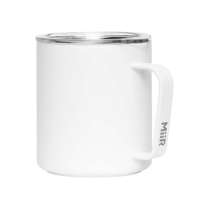 Kubek turystyczny MiiR z izolacją próżniową, pojemność 354 ml, wykonany ze stali nierdzewnej-Biały – Gift Design
