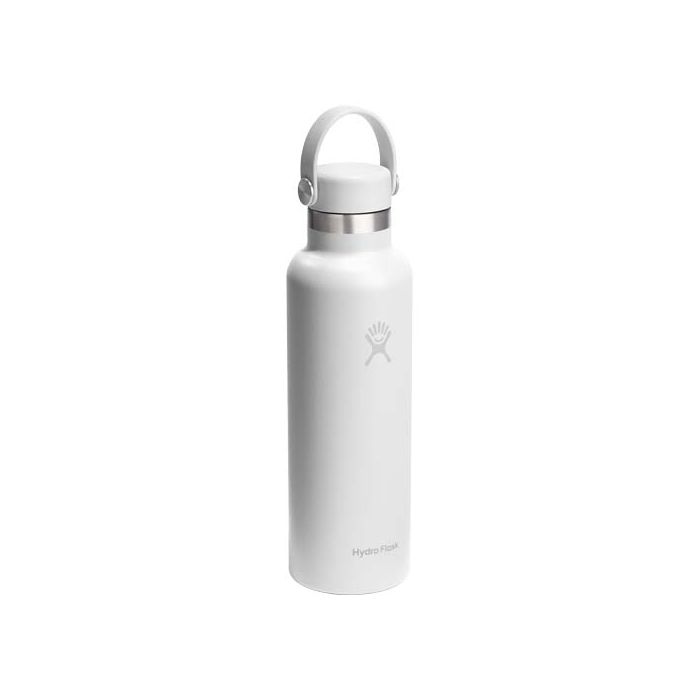 Hydro Flask Standard Mouth 621 ml – termoizolowana butelka na wodę ze stali nierdzewnej, z pokrywką ze słomką.-Biały – Gift Design