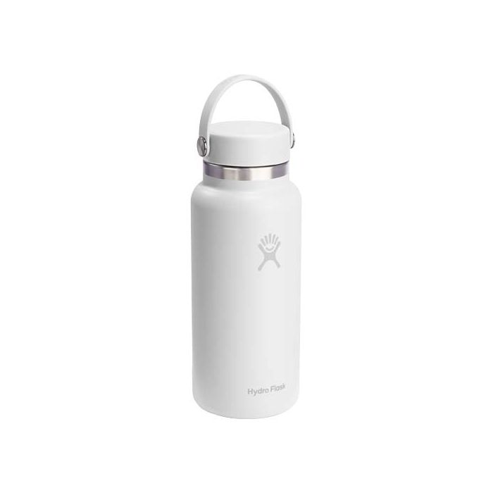 Butelka na wodę Hydro Flask Wide Mouth, pojemność 946 ml, z izolacją termiczną, wykonana ze stali nierdzewnej-Biały – Gift Design