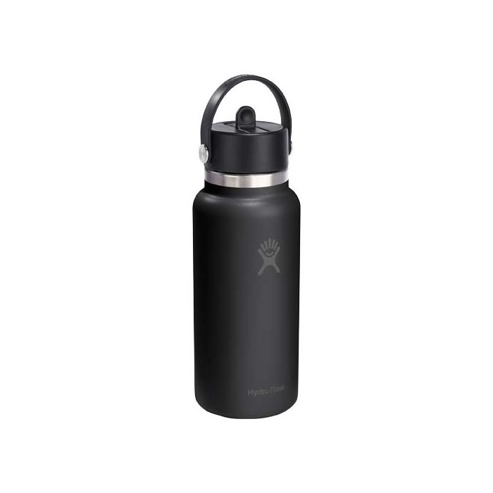 Hydro Flask Wide Mouth 946 ml – termoizolowana butelka na wodę ze stali nierdzewnej, z nakrętką ze słomką-Biały – Gift Design