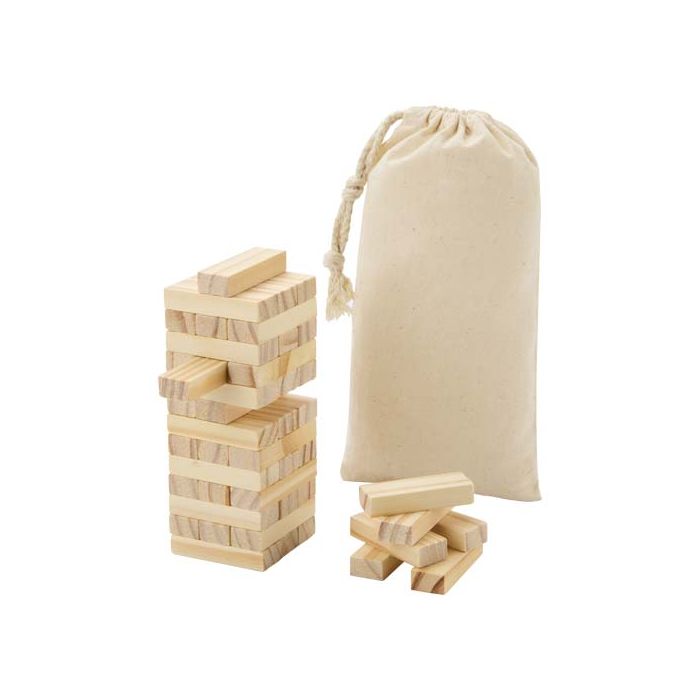 Jumble gra polegająca na przewracaniu drewnianej wieży-Naturalny – Gift Design