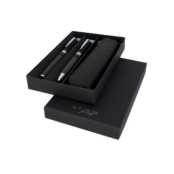 Zestaw piśmienniczy Carbon-Czarny – Gift Design