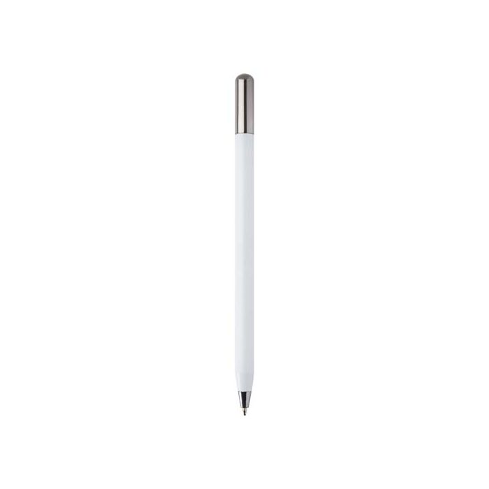 SMART - SMART długopis kulkowy z mechanizmem obrotowym typu twist z recyklingowanego aluminium (czarny tusz).-Biały – Gift Design