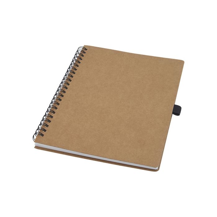 Kołozeszyt Cobble wire-o w formacie A5 z tektury z recyclingu i papieru z kamienia-Naturalny – Gift Design