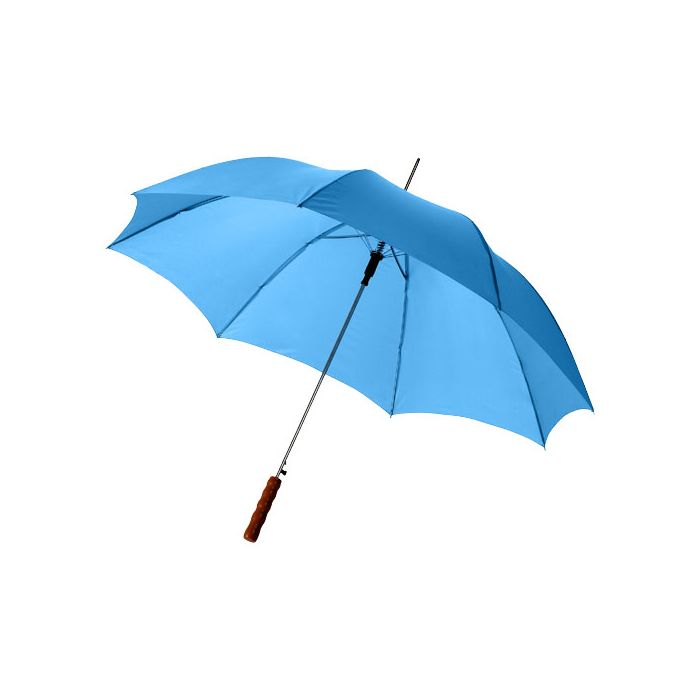 Parasol automatyczny Lisa 23'' z drewnianą rączką-Procesowy niebieski – Gift Design