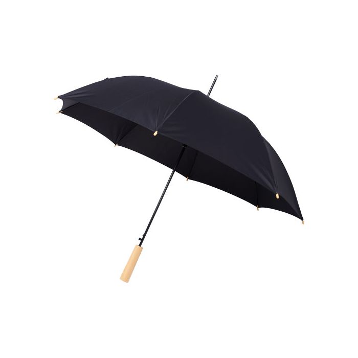 Parasol automatyczny Alina 23” wykonany z plastiku PET z recyklingu-Czarny – Gift Design