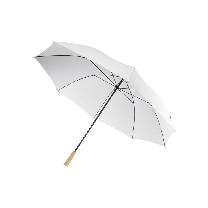 Wiatroodporny parasol golfowy 76 cm z PET z recyklingu Romee-Biały – Gift Design