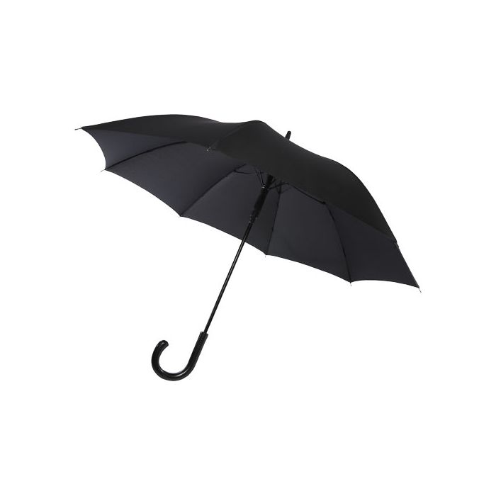 Fontana parasol z funkcją automatycznego otwierania, w optyce karbonowej i z przekrzywioną rączką o wymiarach 23"-Czarny – Gift Design