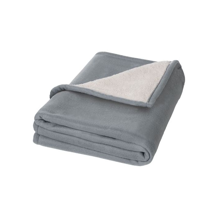 Pled z miękkiego polaru i sherpy Springwood-Szary – Gift Design