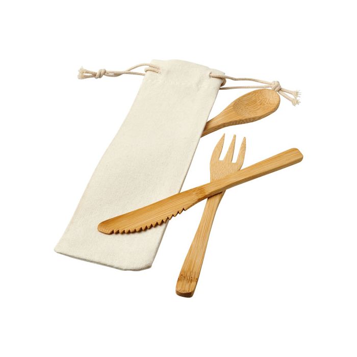 Zestaw sztućców z drewna bambusowego Celuk-Naturalny – Gift Design