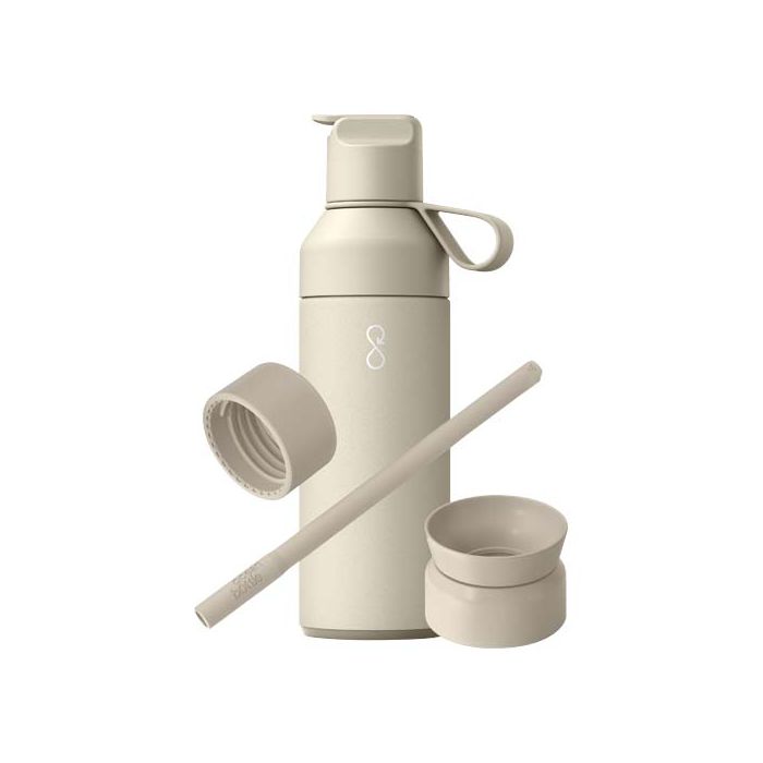 Ocean Bottle zestaw upominkowy 3 w 1 o pojemności 500 ml-Piaskowiec – Gift Design