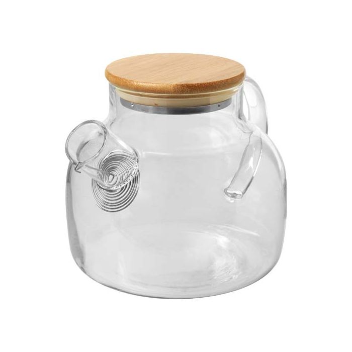 Dzbanek do herbaty Zen z sitkiem i bambusową pokrywką-Przezroczysty – Gift Design