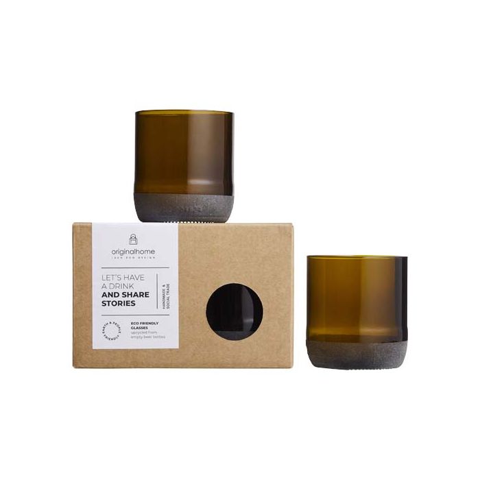 Originalhome zestaw 2 szklanek-Brązowy – Gift Design