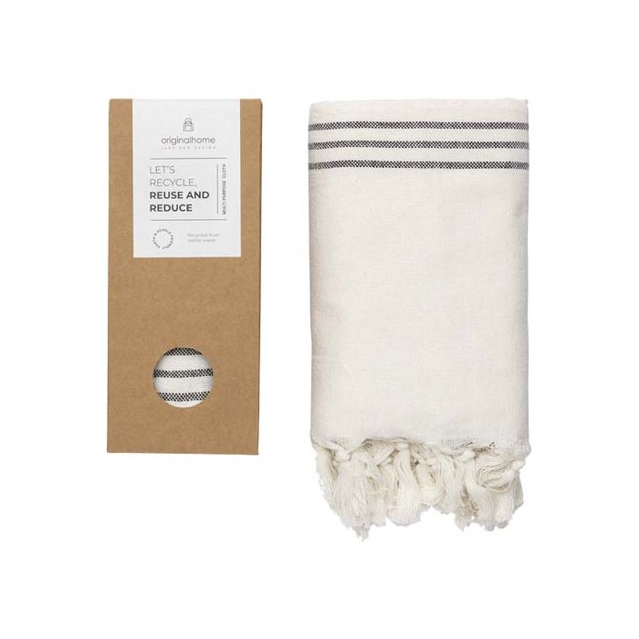 Originalhome tkanina z recyklingu — 85 x 175 cm-Złamana biel – Gift Design
