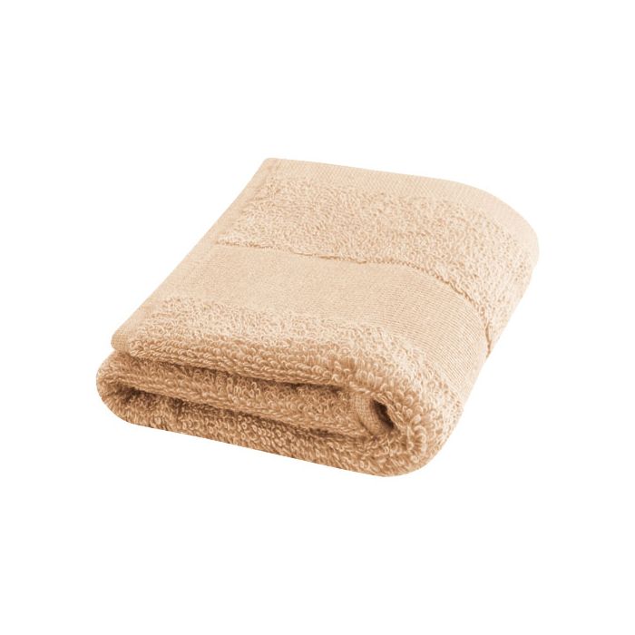Sophia bawełniany ręcznik kąpielowy o gramaturze 450 g-m² i wymiarach 30 x 50 cm-Beżowy – Gift Design