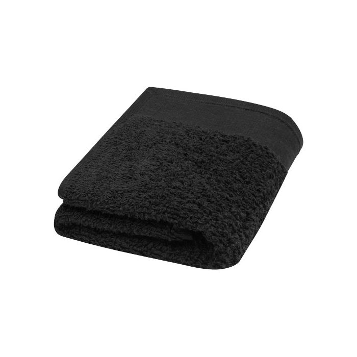 Chloe bawełniany ręcznik kąpielowy o gramaturze 550 g-m² i wymiarach 30 x 50 cm-Czarny – Gift Design