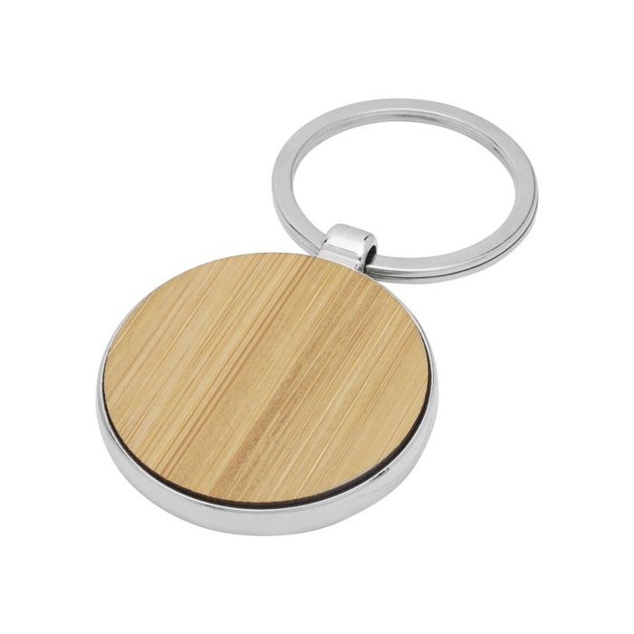 Okrągły brelok do kluczy Nino z bambusa-Naturalny – Gift Design