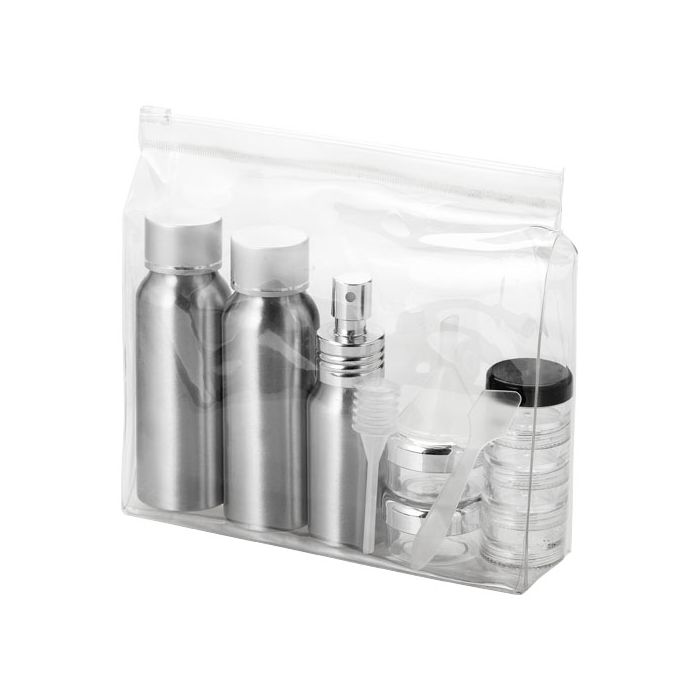 Zestaw butelek aluminiowych do samolotu Traveler-Srebrny – Gift Design