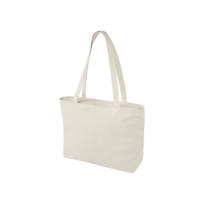 Zapinana na suwak torba na zakupy Ningbo 320 g-m²-Naturalny – Gift Design