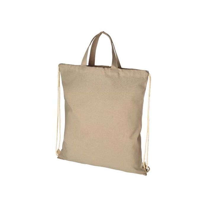 Plecak Pheebs z bawełnianym sznurkiem ściągającym z recyklingu o gramaturze 210 g-m²-Naturalny – Gift Design