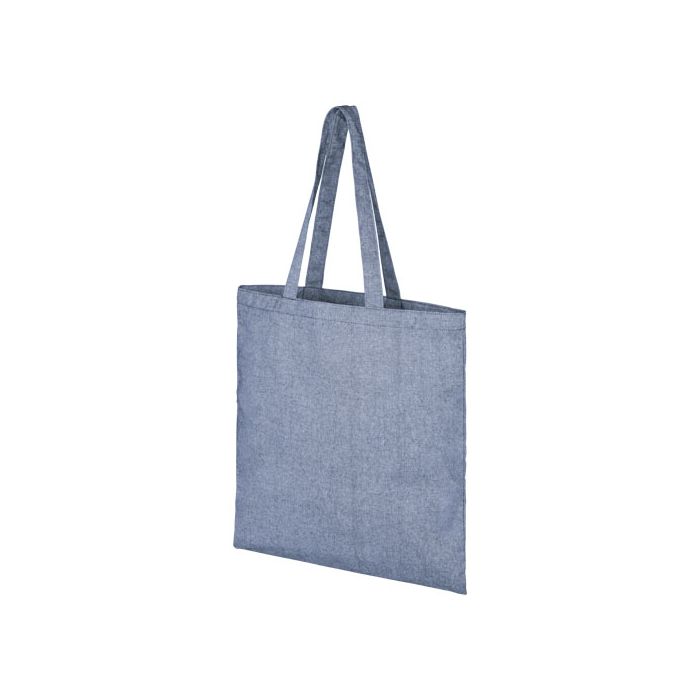 Torba na zakupy z recyklingu o gramaturze 210 g-m² Pheebs-Melanż niebieski – Gift Design