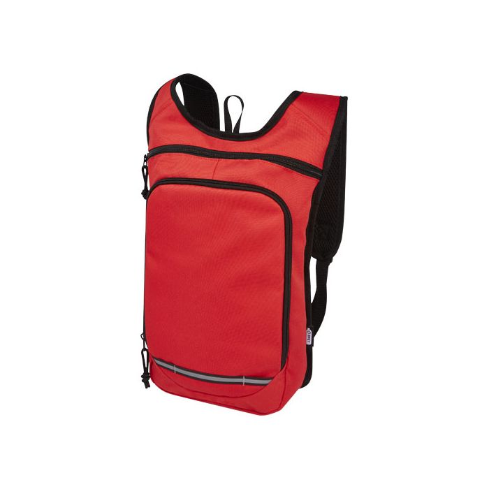 Trails plecak outdorowy, certyfikat GRS, tworzywo RPET, 6,5 l-Czerwony – Gift Design