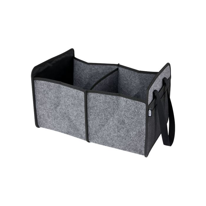 Felta składany filcowy organizer samochodowy z materiałów z recyklingu z certyfikatem GRS-Średni szary – Gift Design