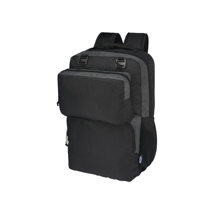 Trailhead plecak na 15-calowego laptopa o pojemności 14 l z recyklingu z certyfikatem GRS-Czarny – Gift Design