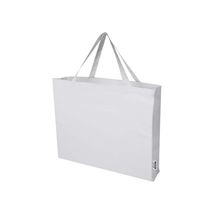 Odessa torba na zakupy z bawełny z recyklingu z certyfikatem GRS 220 g-m² 40L-Biały – Gift Design