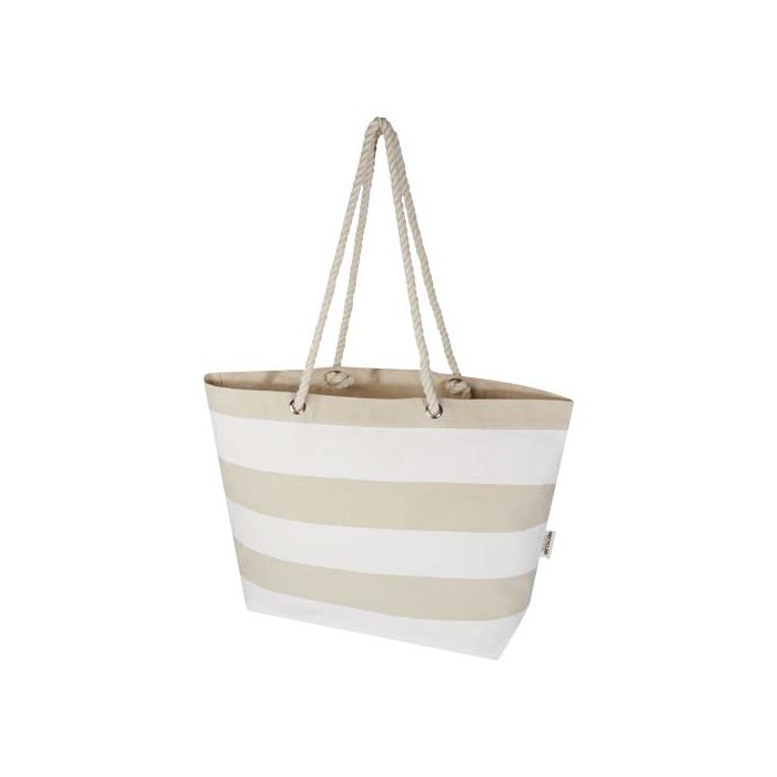 Florida torba plażowa o gramaturze 270 g-m² wykonana z materiałów z recyklingu z certyfikatem GRS 18L-Naturalny – Gift Design